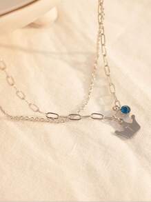 1pc Crown Design Layered Anklet, Best Gift For Her On Valentine's Day, Fashion Anklet, Birthday, Mother's Day, Thanksgiving, Easter Gift