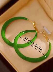 Luxury Vintage Red Enamel Splash Circle Earrings High-End Feel Exaggerated Large Ear Circle Autumn Winter Arrival