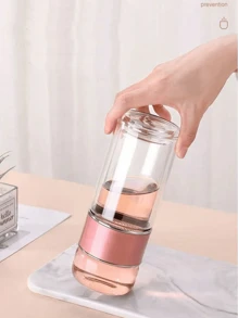 1 Glass Water Bottle With Soaking Device, Double-Layer Glass Cup, Portable Drinking Cup, Travel Equipment, Birthday Gift, Valentine's Day Gift, Gift For Girlfriend, Boyfriend, Classmate, Teacher Gift, Christmas Gift, Back To School Supplies, Classroom Water Cup, Student Dormitory Essentials.