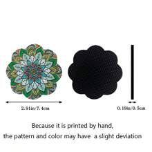 2pcs Bohemian Style Pattern Car Cup Coaster, Stylish Fast-Drying Non-Slip Car Cup Mat