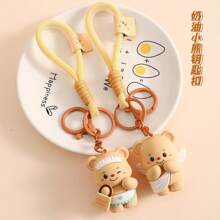 Cute Cartoon Butter Bear Keychain Couple Pendant Decoration Summer Lanyard - Multicolor - View 10