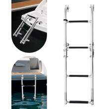 YUNRUX 2&2 Steps Swimming Ladder Stainless Steel Folding Swimming Ladder Boat Ladder Foldable Ladder