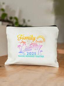 邮轮主题旅行化妆礼品包、化妆包盥洗包、化妆品拉链包、盥洗用品收纳包、拉链手机包、铅笔包、化妆刷收纳包，适合女士、女孩、妈妈、姐妹、朋友、邮轮爱好者 - 彩色 - 查看 3