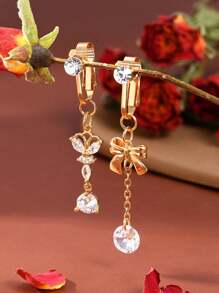 2-3 chiếc khuyên rốn giả mạ vàng hình trái tim bướm hồng, thiết kế không gian, dành cho nữ, trang sức đồng, khuyên rốn không cần xỏ lỗ với đá Cubic Zirconia và đá pha lê lớn, thích hợp đeo hàng ngày. - Nhiều màu - Xem 6