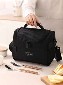 Portable Insulated Lunch Bag, Thickened Aluminum Foil Lunch Bag, Large Capacity Handheld Picnic Bag, Heat And Cold Insulation Ice Bag, Oxford Cloth Insulation Bag, Thickened PEVA Ice Bag, Suitable For Adult Office Lunch Bag