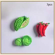 1pc/3pcs/4pcs/5pcs/5pcs-1/6pcs/6pcs-1/7pcs/8pcs/9pcs/10pcs/10pcs-Style 1/10pcs-2/11pcs New Cartoon Fruit & Vegetable Design Magnetic Resin Refrigerator Stickers, Nature Style Magnetic Refrigerator Stickers, Cute Decorative Piece, Office Desk Decor, Personalized Accessory For Fridge, Whiteboard, Storage Cabinet, Dishwasher, Kitchen Decor, Home Decor, Valentine's Day Gift, Gift For Friends & Family