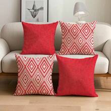 4pcs/Set Bohemian Style Sofa Bed Head Pillowcase, Soft & Clear Print Decorative Throw Pillow Cover, 45x45cm, Without Inner Pillow, Simple Gift, Sofa Cushion, Star, Decor Style, Easy To Use, Pillow Gifts Birthday Graduation