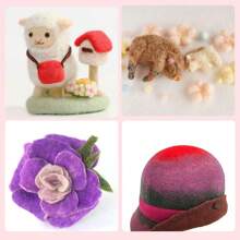 羊毛毡针套件木柄毡针包羊毛毡 DIY 工艺工具用于手工制作娃娃制作工具套装 - 彩色 - 查看 5