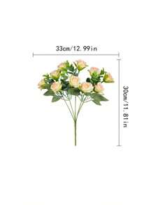 10 PEZZI Mazzo di rose artificiali autunnali, decorazione per San Valentino, decorazione per matrimonio, fiore da tenere in mano per spose, fiore da polso, materiale per decorazione di casa, sala da pranzo, camera da letto, vaso, materiale per DIY, torte di compleanno, regali di San Valentino e Capodanno, accessori per servizi fotografici