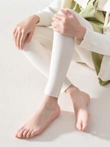 1 Pair Girls' Simple Solid Color Casual Ankle-Length Pants, Spring And Autumn - White - View 9