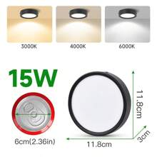 CANMEIJIA 1个可折叠LED嵌入式灯，220V，5W/10W/15W/25W，3种颜色可选，适用于客厅、厨房等室内空间 - 黑色明裝筒燈 - 查看 15