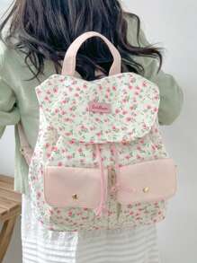 LECEY Large Capacity Fashionable And Versatile Canvas Backpack, School Backpack , Pink