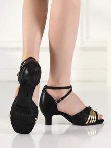 Women's Latin Dance Shoes, Black Dance Sandals, Salsa Performance, Ballroom Dance Shoes, Party Dance Shoes, Suitable For Indoor And Outdoor Wear - Black - View 2