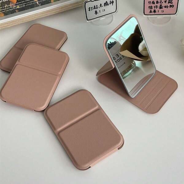1pc Mini Folding Makeup Mirror, Portable Vanity Mirror For Women, Luxury High Definition Tabletop Cosmetic Mirror