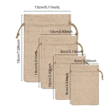50 peças de sacos de estopa de 4" x 5,5" com cordões, sacos de juta vinho tinto, sacos de linho, sacos de pano de linho grosso, pequenos sacos de presente, adequados para joias, faça você mesmo, artesanato, casamento, festa, Natal