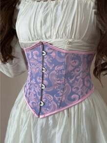 1pc Women's Jacquard Waist Trainer Cincher, Tight Shaping Corset Women Corset Belt For Dress,Waist Trainer Waist-Shaping For Waist Slimming And Tummy Control Halloween Costume