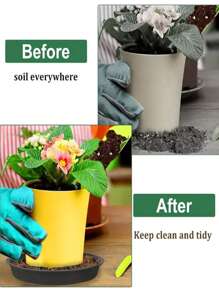 16-Piece Round Plastic Planter Mat - Water Permeable, Plant Tray For Indoor And Outdoor Use, Soil Trap For Planters, Includes Four Sizes