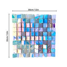 Wall Backdrop Iridescent Silver Wall Panels 36Pcs Square Sequin Shimmer Wall Backdrop Decoration For Birthday Party,Wedding, Anniversary - Nhiều màu - Xem 4