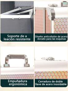 Neceser de viaje organizador ajustable, neceser profesional grande, compartimentos ajustables, neceser, organizador de cosméticos, estuche de cosméticos, organizador de cosméticos con correa para el hombro, asa de transporte