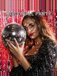 1 件银色镜面迪斯科球装饰挂镜球，时尚有趣，适合大型派对装饰 - 适用于 DJ 俱乐部、派对、婚礼、家居装饰和现场舞台，带挂环，易于安装 - 彩色 - 查看 4