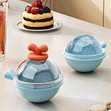 1 件大号冰球制作器，圆形冰块托盘球形冰球托盘硅胶和 ABS 冰块模板，可制作 2.36 英寸冰球，适用于威士忌鸡尾酒