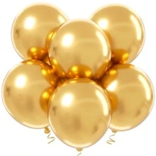 12 Large Chrome Metallic Balloon Balloons 16 Inches Large Round Balloons Premium Birthday Party Decoration - 金色 - 查看 1