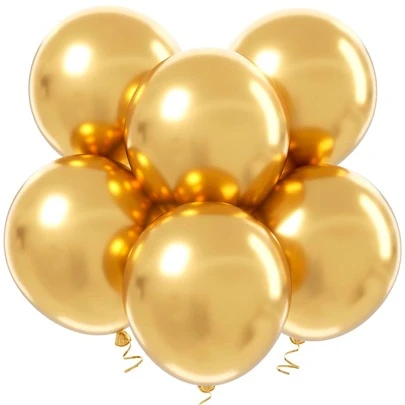 12 Balão Bexiga Metalizado Chrome Grande 16 Polegadas Redondo Grande Balões Decoração Festa Aniversário Premium