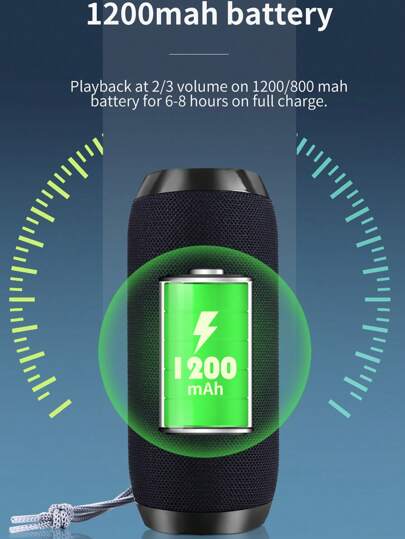 TG117 Dış Mekan Taşınabilir Kablosuz Sütun Hoparlör, TF Kart Desteği, FM Radyo ve AUX Girişi, Siyah 1200mAh