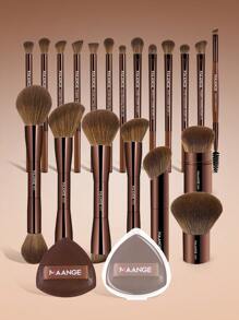 MAANGE 23 Pieces Makeup Tools Including 20 Pieces Professional Aluminum Tube Makeup Brush Set + 1 Storage Bag + 2 Pieces Air Cushion Puffs For Daily Use And Travel,Makeup Accessories Gifts For Friends ﻿ ﻿ ﻿ - Màu nâu Sô-cô-la - Xem 3