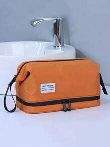 1pc Customizable Expandable Men's Toiletry Bag, Personalized Embroidered Text Storage Pouch, Portable Travel Cosmetic Bag, Large Capacity Grooming Kit, Wet & Dry Separated Wash Bag, Suitable For Daily Use And As A Gift For Family, Friends, Father, Christmas, Easter, Father's Day, Valentine's Day, Birthday - Multicolor - View 12