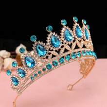 1 件经典婚礼皇冠发饰，奢华水晶水钻新娘皇冠，多色 - TS-0015 - 查看 10