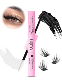 3支/2支套装，10毫升粘合封层液，4.5毫升卸妆液，睫毛嫁接胶水，睫毛粘合封层液，单根睫毛粘合封层液，超强DIY睫毛嫁接胶水，簇状睫毛胶水，二合一粘合封层液，簇状睫毛胶水 - 粉色 - 查看 10