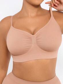 FeelinGirl Bralettes For Women With Support Comfortable Bras No Underwire Seamless Everyday Bras - Apricot - View 5
