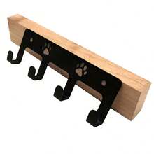 1件裝壁掛式鑰匙收納架 黑色金屬掛鉤收納掛架 可掛毛巾、衣物、帽子，適用於浴室、廚房、臥室、客廳、櫥櫃門背，居家裝飾收納架 - 黑色 - 查看 3