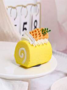 1 Stück modischer realistischer Fruchtkuchen Handtuchrolle Schweizer Rolle Modell Fotografie Requisite Dekor Kühlschrankmagnet, perfektes Geburtstagsgeschenk
