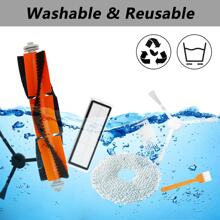 Replacement Parts Compatable For Xiao Mi Mijia Omni 2 C102CN/B101CN/B116/X10+/X20+ Sweeping Robot,Accessories 3-In-1 Removable Brush/Main Brush/Roller Brush,HEPA Filter,Side Brush/Edge Brush/Coner Brush And Microfiber Mop Cloth/Mop Rag.