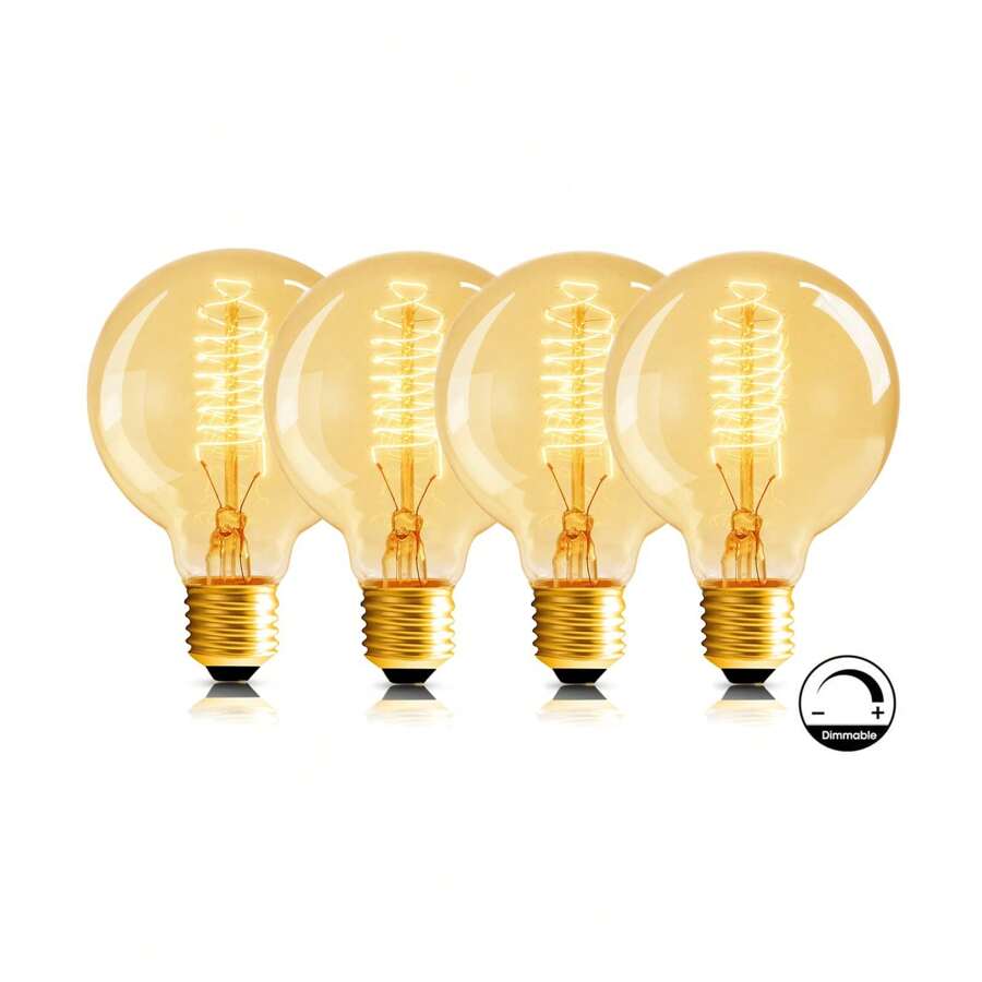 Vintage Edison Light Bulb,Vintage Light Bulbs 40W E26/E27 Screw Decorative Spiral Filament Bulbs Soft G80 Warm White Lights