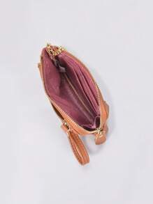 Mini Leather Coin Purse With Keychain Fashion Multi-Zipper Wristlet Card Holder Pouch For Women Wallet Mini Wallet Purse Wallet Wristlet Wallet Coin Wallet Wallet