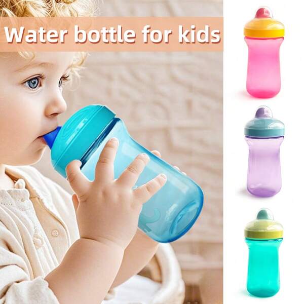 Taza con pico de pato a prueba de derrames de 300 ml para niños de 1 a 3 años - Resistente al mordisco y taza de entrenamiento para niños y niñas, 2.6 Oz (aproximadamente 74 G), 1 paquete - Verde Púrpura Rosa