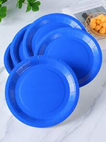7/9 Inch Navy Blue Disposable Paper Plates Party Supplies, Navy Blue Disposable Paper Plates, Party Decorations, Disposable Party, Birthday Party Gathering, Gift Party, Celebration Decorations - Multicolor - View 6