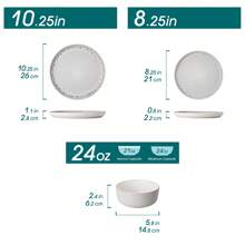 vancasso 36 Pieces Porcelain Dinnerware, Beige, Ceramic Tableware Set, Reactive Glazed Porcelain, Including Dinner Plates, Desserts Plates And Bowls, Service For 12 People - Beige - View 3