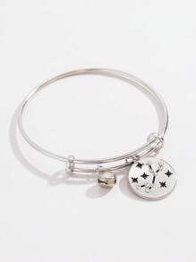 1 Stück modisches Sternzeichen-Scheiben-Armband, minimalistisches Design, geeignet als Geburtstags-/Erinnerungsgeschenk für weibliche Freunde und Familie