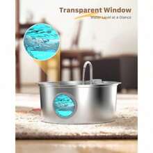 Dog Water Fountain For Large Dogs: 1.8Gal/7L Stainless Steel Pet Drink Dispenser - Automatic Filtered Puppy Metal Bowl - Quiet Animal Watering Machine Indoor - Auto Big Cat&Kitty Waterer Fountains