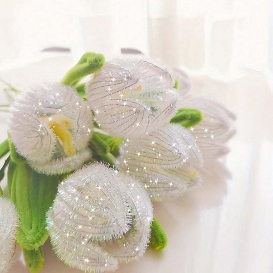 彩色闪光毛绒条，30 厘米闪亮彩虹闪光雪尼尔绒球棒 - 毛绒羊毛线工艺品用品，适用于 DIY 工艺品、圣诞装饰和创意项目 - Glitter colorful - 查看 1