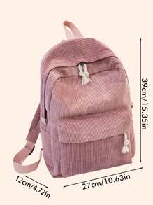 Personalized Corduroy Backpack | Personalized Backpack With Name | Collegiate Style | Children Backpack | Teenage Backpack | Customizable | Corduroy | Back To School | Gift,Christmas Gift Supplies ,Travel Organizer - Corduroy Preppy Backpack - View 2