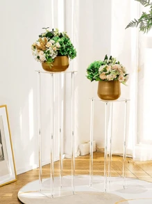 1 مجموعة من حامل الزهور الاكريليك الشفاف متعددة الأحجام وارتفاعات مختلفة، بتصميم فرنسي رومانسي مربع وأسطواني طويل، مناسب لحفلات الزفاف والأعياد وأعياد الميلاد والتخرج والعودة إلى المدرسة، ديكور خارجي - شفاف - مشاهدة 3