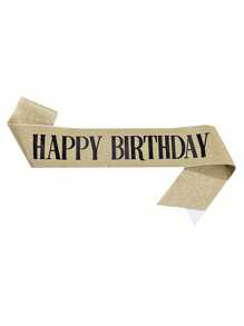 1Pc, 'Happy Birthday' Sash Ribbon For Women And Men, Happy Birthday Sash Hot Pink White Rose Gold Black With Iridescent Foil Sash For 16th 18th 21st 30th 40th 50th 60th 70th 80th 90th Birthday Sash Gift Or Any Day Party Birthday Party, For Any Age - Multicolor - View 11