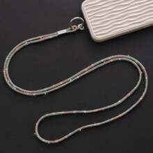 Rhinestone Phone Lanyard Changeable Chain Straps Fashion Crystal Accessories - 黑色 - 查看 7