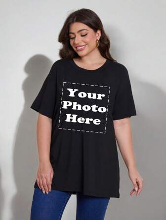 Custom Sports Personalized Gifts, Custom Women's T-Shirts, Add Pictures (Patterns/Selfies/Family Photos/Friends Photos/Logos, Etc.) And Design Your Own Personalized Printed Tops As Gifts For Girlfriends