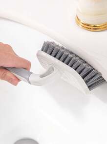 1Pc Multifunctional Bathroom Tile Brush, Plastic Cleaning Brush, Kitchen Decontamination Brush, Hand-Held Gap Brush Corner, With Long Handle, Used To Clean Bathroom, Shower, Tile, Kitchen, Floor Brush, Convenient , A Must-Have At Home